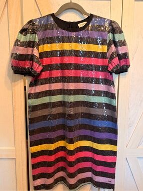 Sonia Rykiel Multicolor Sequin Stripe Dress